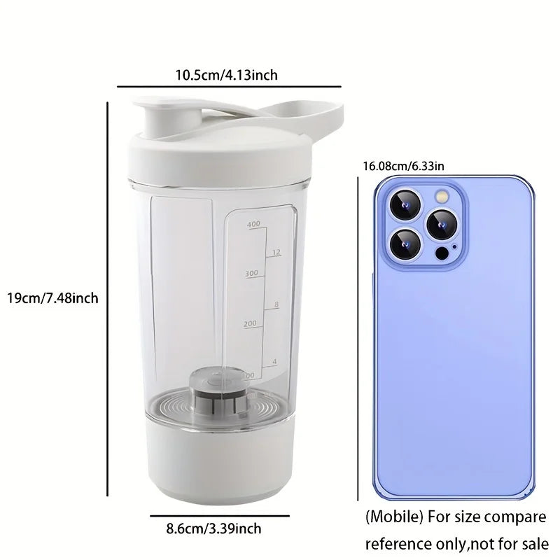 13.53 Oz Portable Electric Self-Stirring Cup USB Bottle White-2