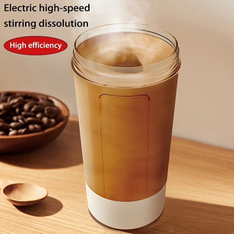 13.53 Oz Portable Electric Self-Stirring Cup USB Bottle White-4