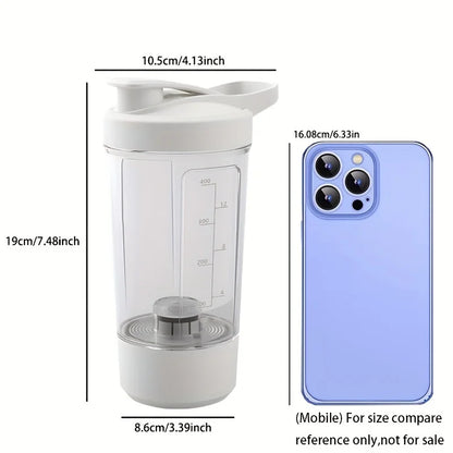 13.53 Oz Portable Electric Self-Stirring Cup USB Bottle White-2
