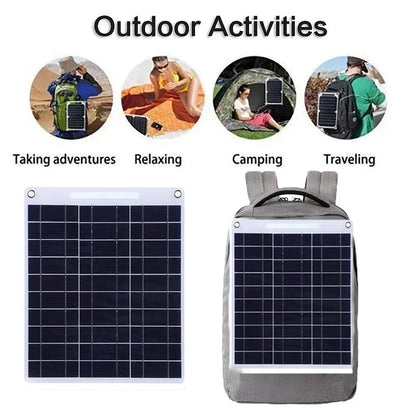 100W Waterproof Solar Panel – 5V Portable Dual USB Solar Charger for Outdoor Camping, Phones & Devices-1